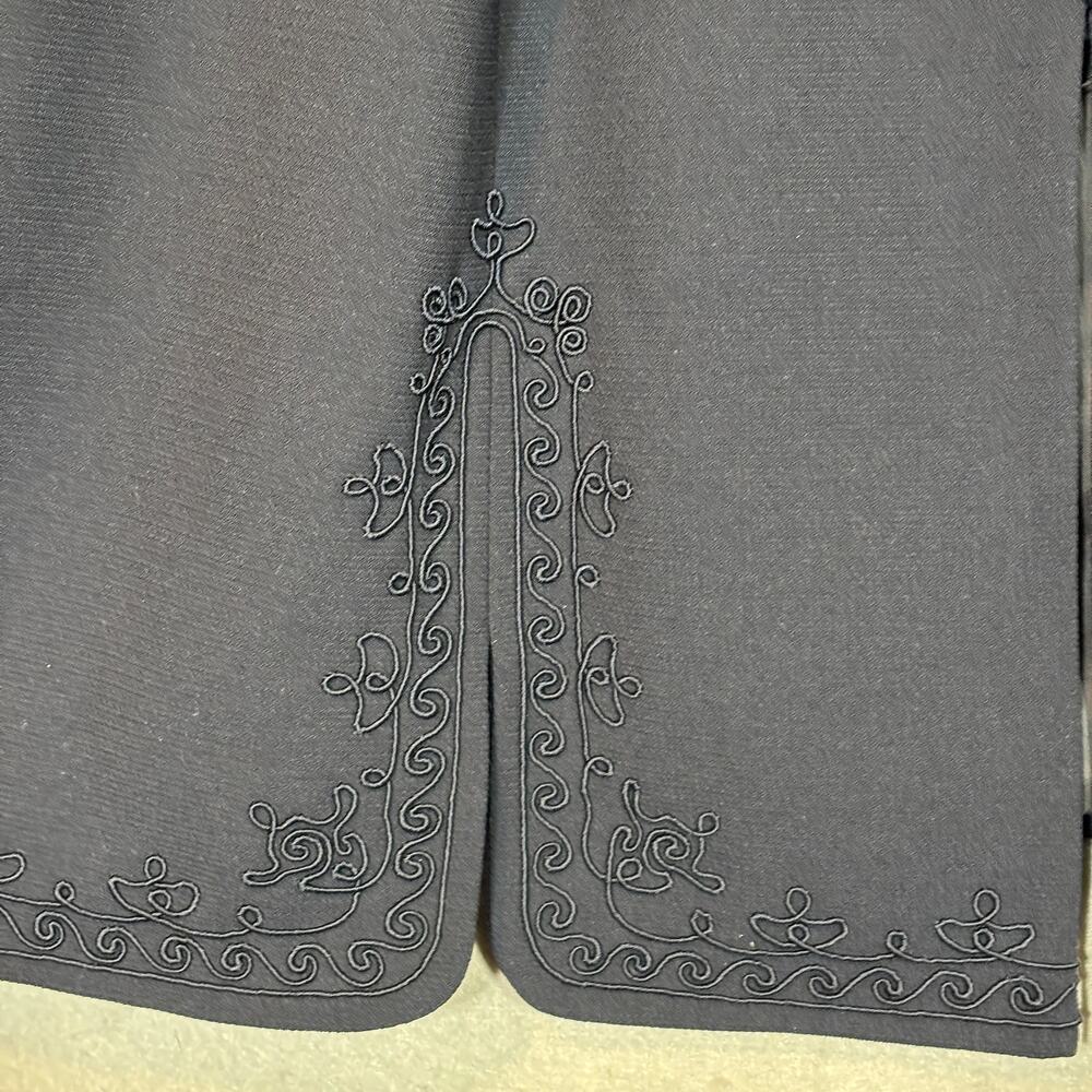 Studio I‎ Navy Satin Shawl Collar Blazer 18W Stretch Elegant Minimalist Layer - Picture 6 of 8